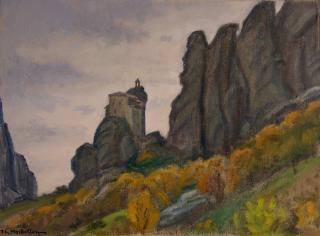 Meteora Area — Oil painting, Canvas, 46.00×61.00cm — Theodoros Markellos